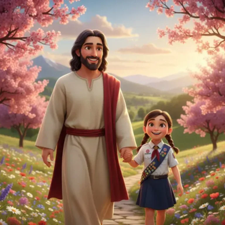 Foto com IA do tema Caminhando com Jesus